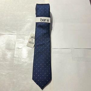 BAR III MENS SLIM NECK TIE COLOR BLUE FRYE DOT PATTERN NWT!